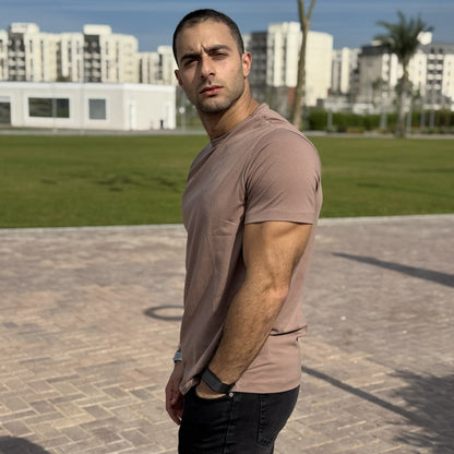 Mocha men’s t-shirt made from Egyptian cotton by Intersect Collection
