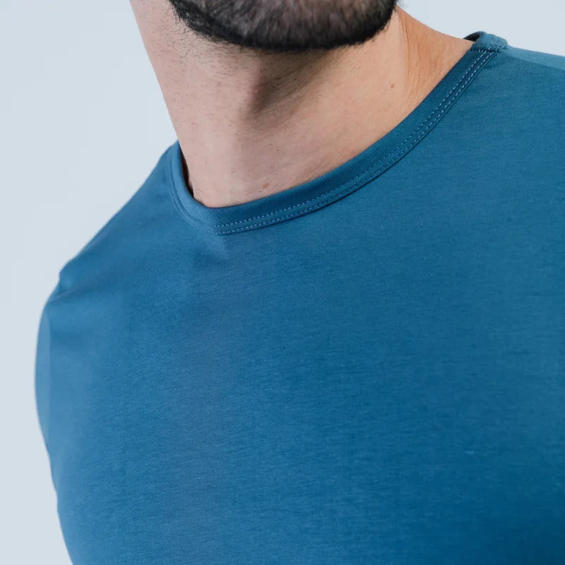 Denim blue AB shirt reinforced collar 
