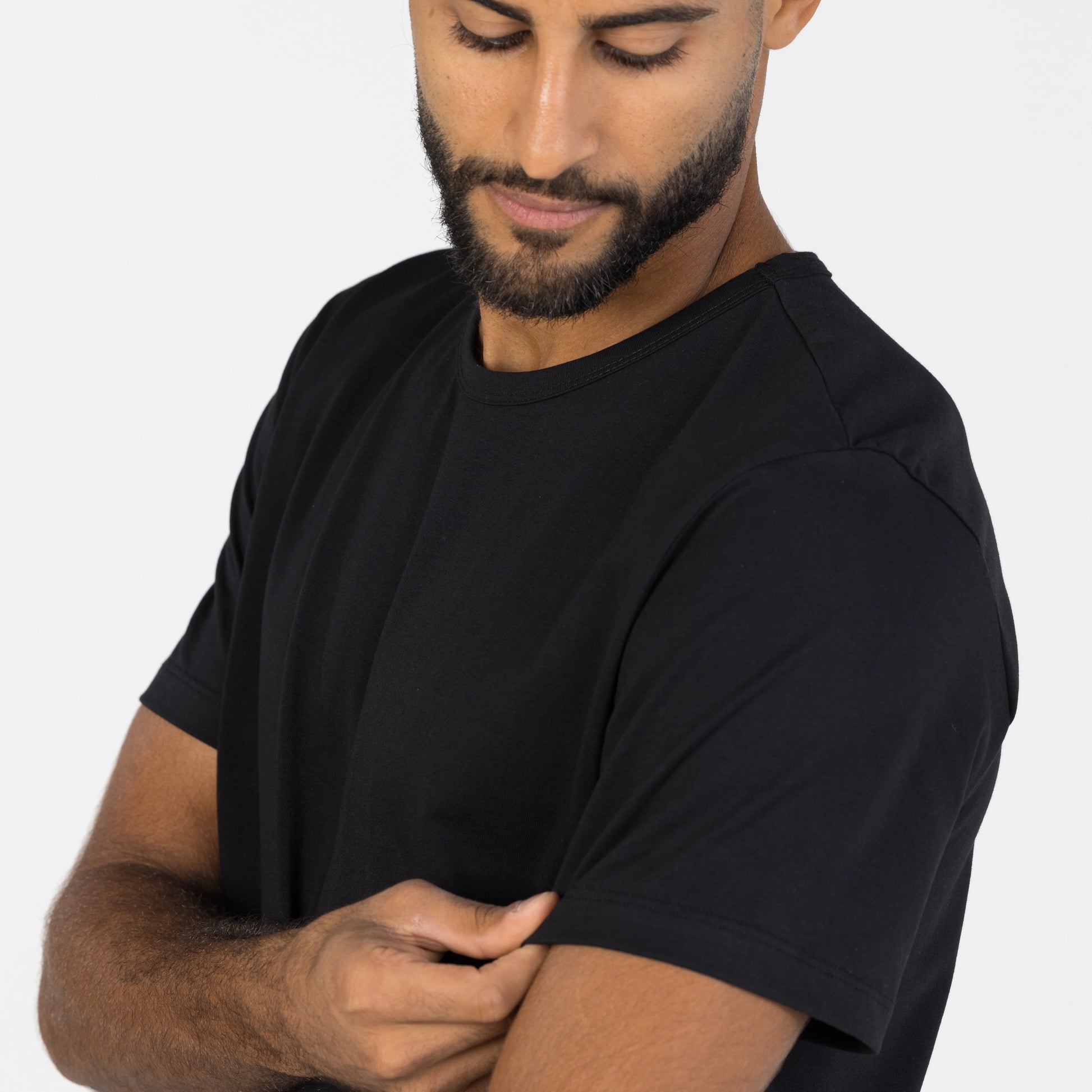 Premium black crew-neck tee